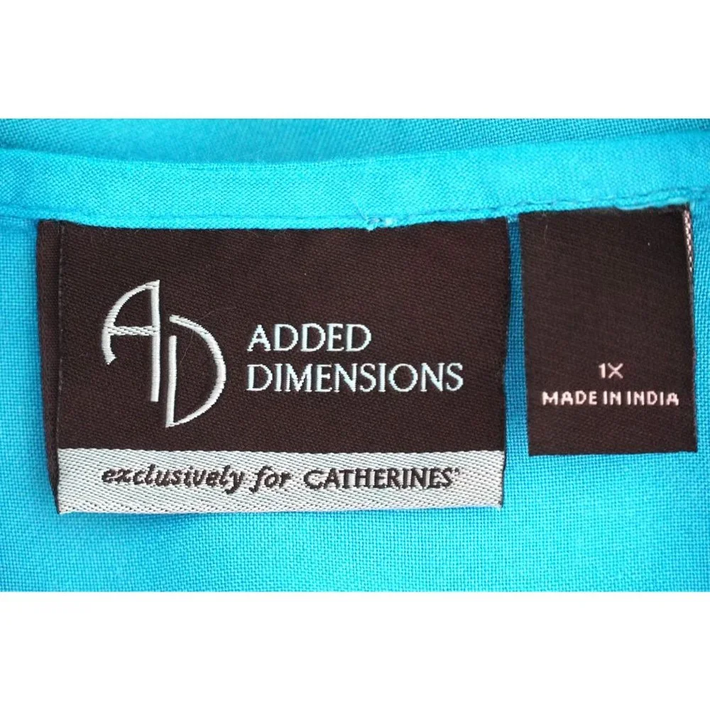 Added Dimensions Dress for Catherines Size 1X Blue Boho Hippie Midi Maxi‎